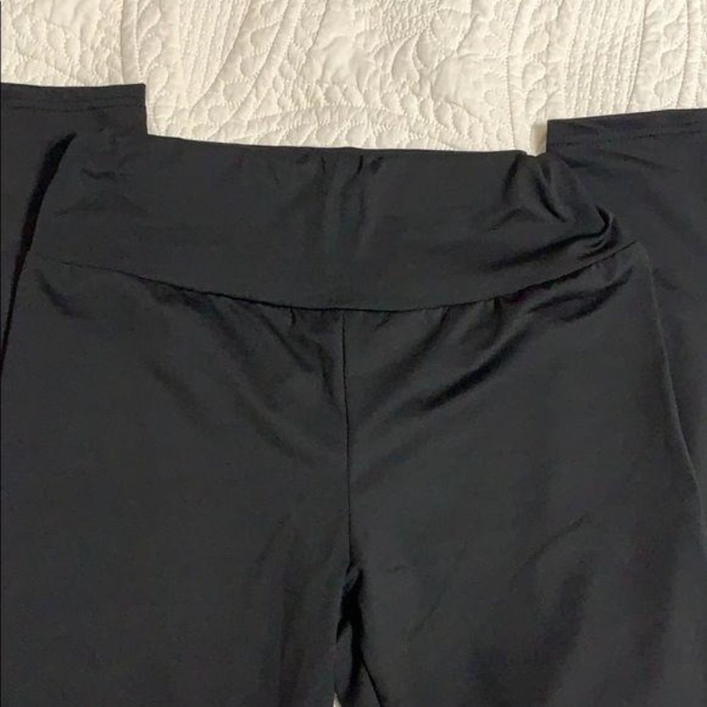 Wila Black Leopard Color Block Mesh Full Length Leggings Small - Picture 7 of 8